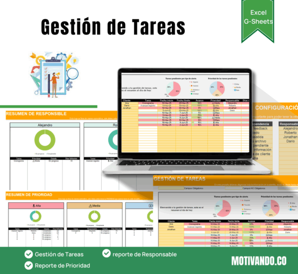 Gestión de Tareas Excel y Google Sheets